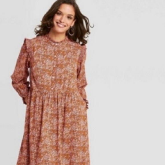 long sleeved midi dress - Picture 1 of 7